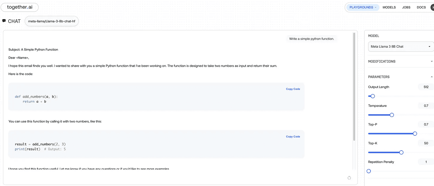 Together AI Playground