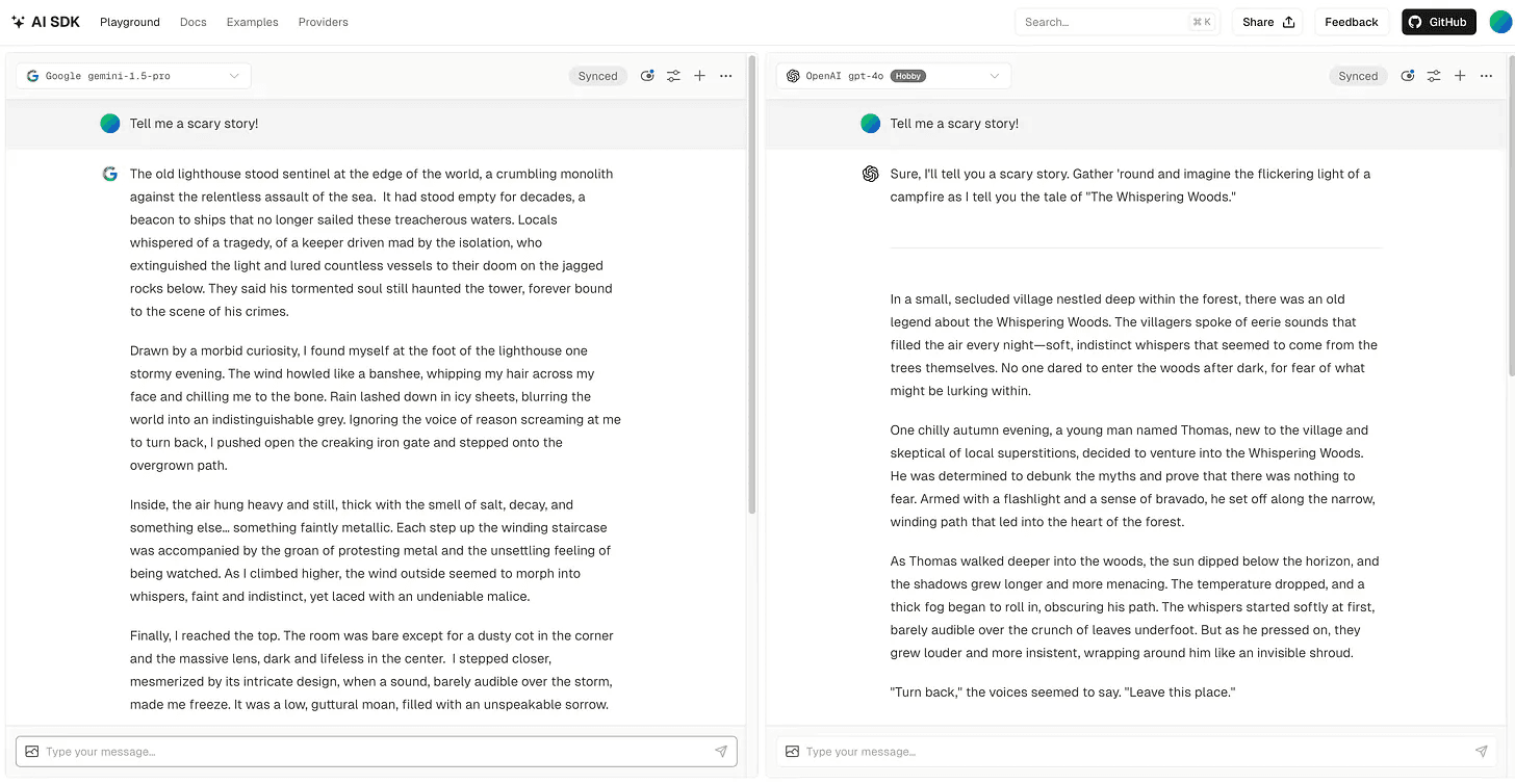 Vercel AI Playground