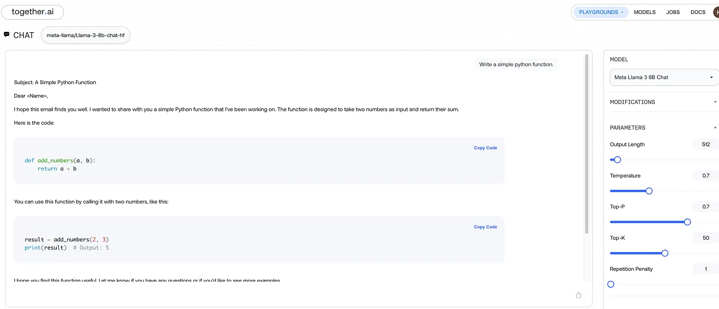 Together AI Playground