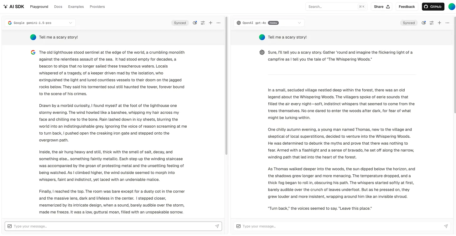 Vercel AI Playground